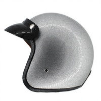 Casque de moto exclusif transfrontalier, demi-casque, argenté, clignotant, homologué DOT CE