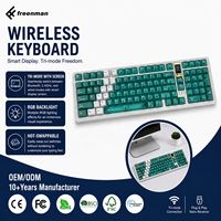 Clavier de jeu pour ordinateur PC, clavier mécanique sans fil, rétroéclairage RGB à écran tri-mode, touches remplaçables à chaud, 5 couches de rétroéclairage