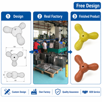 Lot de deux jouets à mâcher texturés pour chien, vert et orange, à trois branches, avec bosses arrondies et surélevées, pour le nettoyage des dents des animaux, moulage par injection, usine OEM