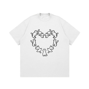 เสื้อแขนสั้นทรงหลวมสำหรับผู้ชายผู้หญิงเสื้อทรง3D สำหรับฤดูร้อนทรงหลวมพิมพ์ลายแมวที่มีเสน่ห์ - Product Image 1