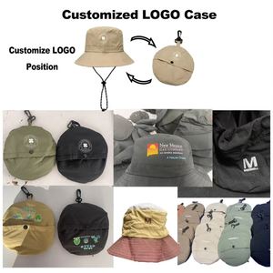 Promotional Cap Summer Custom Logo Personalized Fisherman's Waterproof Bucket <b>Hat</b> With String - Product Image 4