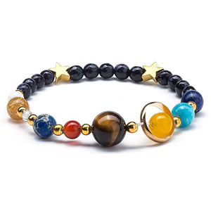 Nouveaux bracelets en pierres précieuses naturelles, univers, <span class=keywords><strong>galaxie</strong></span>, système solaire, huit planètes, étoiles gardiennes, perles <span class=keywords><strong>de</strong></span> pierres naturelles - Product Image 3