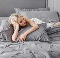 Ensemble de Housse de Couette Torsadée Faite Main avec Taies d'Oreiller, Polyester, Style Nuageux, 3 Pièces pour Grand Lit et Très Grand Lit