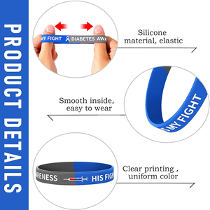 Proveedores de caucho de silicona personalizado su lucha es mi lucha pulsera campañas de concientización de la comunidad impermeable pulsera apilable - Product Image 4