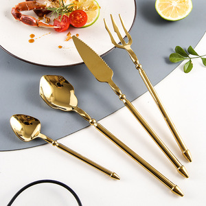 Jinhui Industrial 304 Stainless Steel Neptune Steak Knife Fork Spoon <b>Set</b> Mirror Polished Tableware for Home Hotel Use - Product Image 2