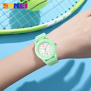 Skmei Children's Analog Quartz Watch 50m Waterproof Student Exam Wristwatch <b>Light</b> Blue Band - Product Image 2