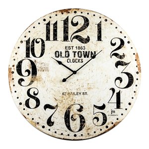 Horloge murale (60cm) JUSTAMINUTE Blanc antique 21486 - Product Image 1