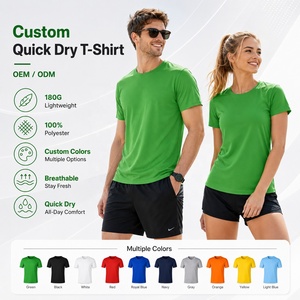 เสื้อยืดโลโก้สั่งทำ 100% โพลีเอสเตอร์ แห้งเร็ว 180 กรัม เสื้อกีฬาออกกำลังกาย แบรนด์ส่วนตัว ชุดยูนิฟอร์มทีมบริษัท ขายส่ง OEM - Product Image 5
