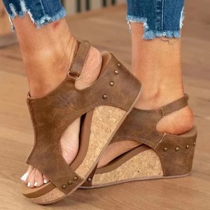 Factory Direct Sales Summer New Rubber Outsole Wedges Sandals Large Size Women's Sandals - Product Image 2