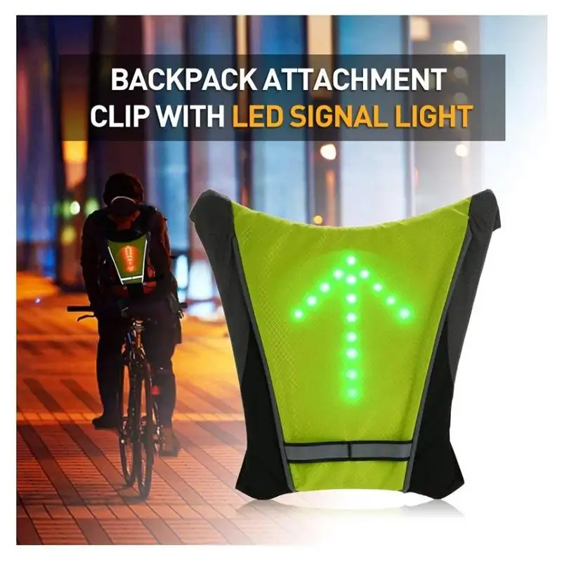 Световой индикатор для скутера, СВЕТОДИОДНЫЙ ПОВОРОТНЫЙ сигнальный жилет, рюкзак для безопасной езды, светодиодный светильник