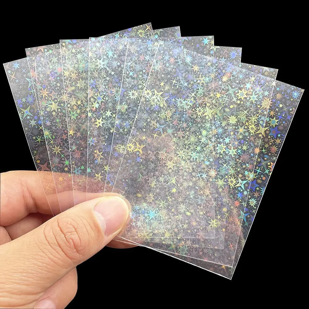 Holographic Card Sleeves Holographic Plastic Single Card Sleeves Wallet Women Men Business Credit Card Protector Holder Student Bus ID Card Protect Bag