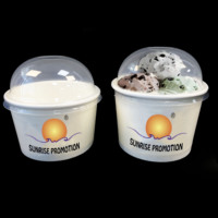 SP3231 gobelet en papier pour crème glacée à paroi unique avec logo personnalisé avec couche de peinture PE ensemble d'emballage de boisson unique avec couvercles en plastique
