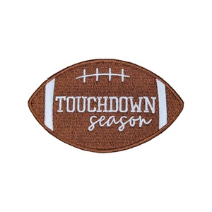 Işlemeli dokunmatik aşağı futbol sezon yama büyük boy AMEN MAMA mektuplar demir damalı softbol beyzbol yay şoför şapkası yama - Product Image 3