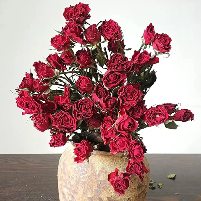 Mechones de rosas secas 100% naturales, rosas preservadas para hacer regalos, ramo para fiesta, boda, bricolaje, decoración Floral para el hogar