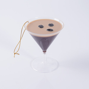 Ornement de Noël en forme de coupe à martini simulée de 8 cm, pendentif pour arbre de Noël, verre à boisson simulé (café/vin) - Product Image 4