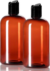 Bouteilles en plastique transparentes de forme ronde de 1 oz, 2 oz, 4 oz, 5 oz, 8 oz avec bouchons à clapet blancs et noirs - Product Image 3