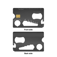 Carte multifonction en acier inoxydable, carte tactique, outils de survie pour le camping en plein air, carte de crédit en métal avec fente pour puce EMV pour le paiement