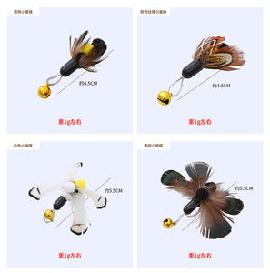 Mainan kucing peliharaan tongkat penggoda aksesoris Ladybug dan kupu-kupu serangga kucing <span class=keywords><strong>Noir</strong></span> mainan lonceng kait Teaser Label pribadi tas kucing mainan - Product Image 6