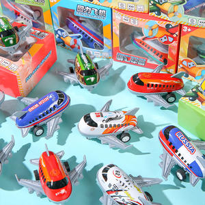 Karikatür çocuk kutusu ambalaj geri çekin uçak modeli DIY oyuncak hediye ödül toptan sürtünme oyuncak araç uçak - Product Image 4