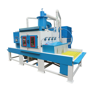 Macchina automatica sabbiatrice a rulli trasportatore sabbiatrice per pulizia di superfici in vetro/metallo - Product Image 2