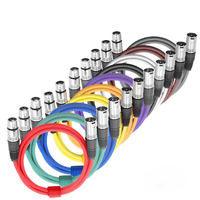 Câble audio professionnel haut de gamme XLR de 10 m, multicolore, en cuivre OFC, pour microphone, haut-parleur, auxiliaire, 3 broches/5 broches mâle, vente en gros