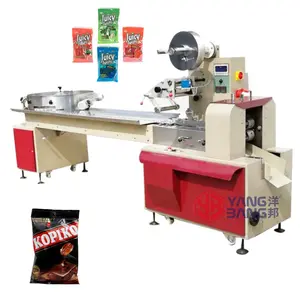 YB-800 Double Frequency Conversion Control System Pillow Packaging Machine Back Sealing Coffee Milk Candy Packaging Equipment