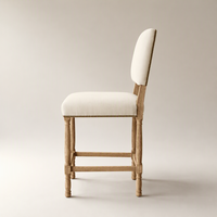 Tabouret de bar de luxe moderne, tabouret de comptoir design, pieds en bois massif, chaise individuelle pour îlot de cuisine, maison, hôtel, mobilier de bar