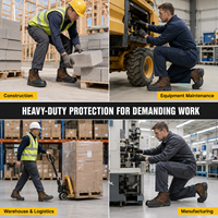 Bottes de sécurité en cuir nubuck EN ISO 20345:2022 S1P, embout en acier, plaque en acier anti-perforation, semelle en caoutchouc PU pour travaux industriels