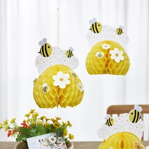 Bumble Bee tổ ong bảng centerpieces với Bee hướng dương dán cho ong ngày bé tắm sinh nhật đảng trang trí