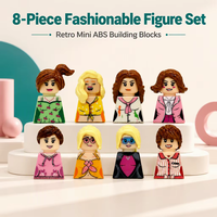 Figurines Blanches Senior 8 pièces, Personnages de Télévision à la Mode, Blocs de Construction en Plastique ABS, Ensemble de Jouets de Construction pour Fille