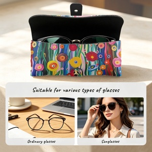 PVC Leather Sewing Machine Print <b>Glasses</b> <b>Case</b> – Customizable Waterproof Eyewear Protector <b>for</b> Daily Use - Product Image 2