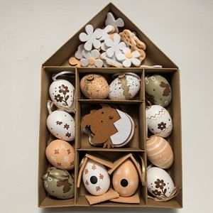 Juego de Huevos Pintados de Pascua DAMAI, Huevos de Colores, Adornos de Conejo y Champiñón, Decoración Festiva para la Mesa de la Fiesta de Pascua en Casa - Product Image 5