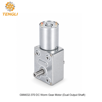 Moteur à engrenages à vis sans fin DC à double arbre Tengli GM4632-370 avec encodeur 6V 12V 24V, boîte de vitesses métallique à angle droit de 90 degrés pour la robotique