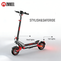 Moteurs ZWHEEL D3 1200W*2 |   Portée de 60 à 80 km |   Trottinette électrique pliable, étanche, à suspension intégrale, batterie 48V20A, vitesse maximale de 39 mph