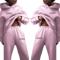 Ensemble de survêtement de sport pour femmes, grande taille, Logo personnalisé, pantalon d'entraînement et sweat à capuche