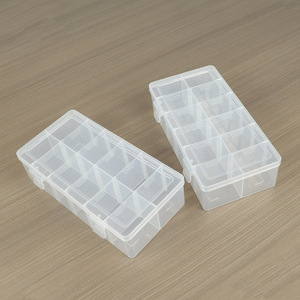 Transparent Plastic <b>Storage</b> <b>Box</b> 12 Compartments For Fishing Tackle And <b>Small</b> Parts Desktop Organizer With Lid - Product Image 3