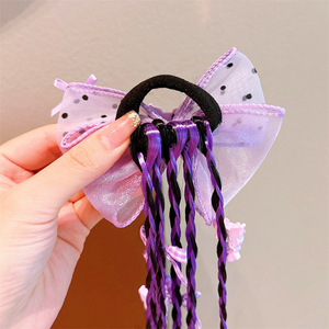 Parrucca Intrecciata Stile Principessa per Bambine, con Elastici e Fascia Colorata, Parrucca per Bambini - Product Image 4
