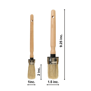 Brosse circulaire en poils de sanglier naturels, brosse de détail automobile, brosse ronde pour <span class=keywords><strong>peinture</strong></span> avec manche en bois verni - Product Image 3