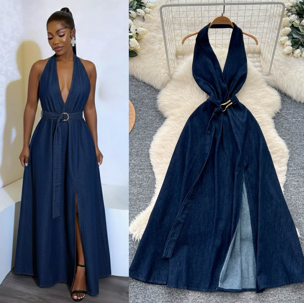 Deep V Neck Long Dress - Sexy V Neck Long Dress Deep V Neck Long Dress - Sexy V Neck Long Dress