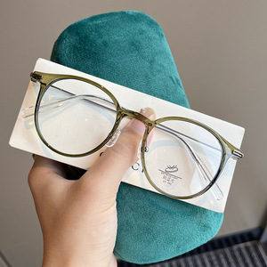 Montures de lunettes rondes Qianai, taille moyenne, verres PC, protection anti-lumière bleue, montures optiques unisexes - Product Image 5