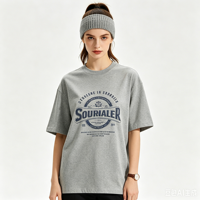 T-shirt personnalisé avec logo vintage, lavage à l'acide, DTG DTF, coton lourd, t-shirt oversize pour homme, 100% coton pour t-shirt homme