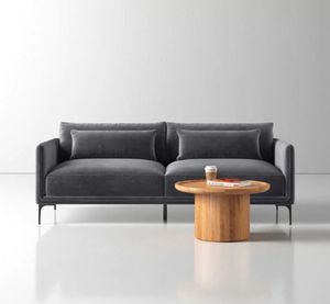Canapé scandinave en tissu velours léger luxe trois petits ménages salon <span class=keywords><strong>Netflix</strong></span> B & B français rétro rangée droite canapé - Product Image 6