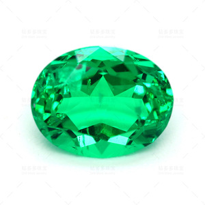 Colombian Emerald 8x10mm Oval Lab Created Green Gemstone For Jewelry Making - Product Image 1