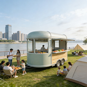 Universal Wheel Design Food <b>Trailer</b> Flexible Movement Street Food Vending Cart - Product Image 1