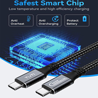 Kabel USB4 240w Tahan Lama untuk Transmisi Data Berkecepatan Tinggi 1m 2m Kabel Data 40Gbps 8k60hz Kabel Komputer Audio/Video Berlapis