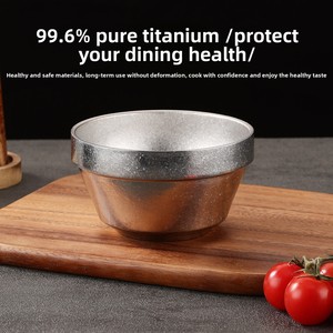 Pure Titanium Metal Double-Layer Insulated Anti-Scalding Children's Small Bowl Modern Minimalist Design Home Outdoor Use <b>Light</b> - Product Image 2