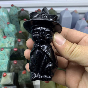 <span class=keywords><strong>Chat</strong></span> <span class=keywords><strong>de</strong></span> sorcière en cristal obsidienne, 10 pièces, sculpté à la <span class=keywords><strong>main</strong></span>, <span class=keywords><strong>chat</strong></span> <span class=keywords><strong>de</strong></span> sorcière noir, décoration <span class=keywords><strong>de</strong></span> la maison, vente en gros - Product Image 4