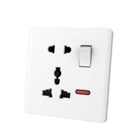 Sirod T10 Series estándar británico ultradelgado Color blanco 1 Gang 5 pines multifunción enchufe conmutado de pared eléctrico para el hogar