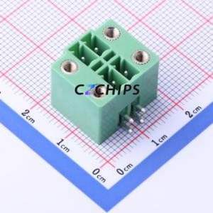 KF2EDGKRM-3.5-2*2P Plug-in Terminal Block Bent Lead Through Hole,P=3.5mm Board-to-Board / Socket Closed Screw Fixing 2x2P 3.5mm - Product Image 1