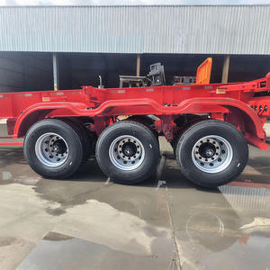 Low Price Hot Sale New Skeleton Steel Semi <b>Trailer</b> 3Axle Heavy Duty 60tons Containers Truck - Product Image 4